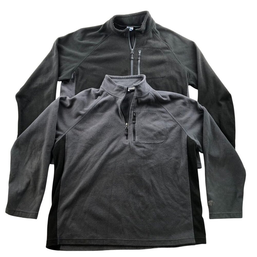 Starter Men's Fleece Jackets Size XL Lot of Two 1/4 Zip Pullover Stand Collar Co